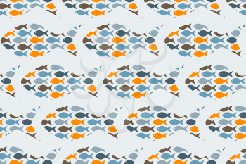 vector seamless pattern with fishes, fully editable eps 8 file with clipping masks and pattern in swatch menu