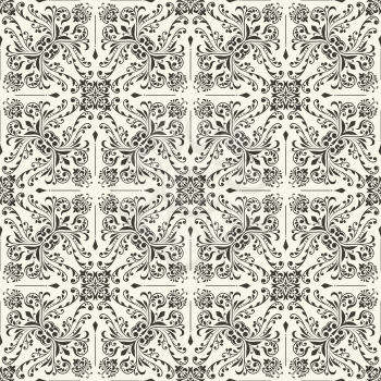 vector seamless   vintage floral  wallpaper patternd, fully editable eps 8 file with clipping masks and pattern in swatch menu