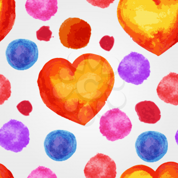 Royalty Free Clipart Image of a Watercolour Heart Background