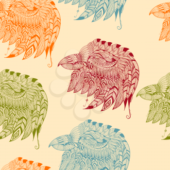 Vector Seamless Pattern with Eagles