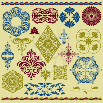 vector set of floral design elements