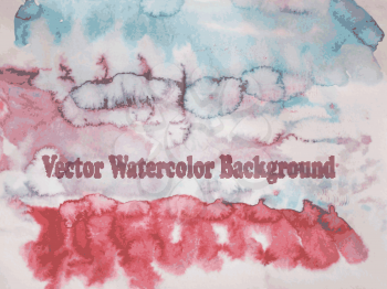 Vector watercolor background, fully editable eps 10 file with transpareency effects in text