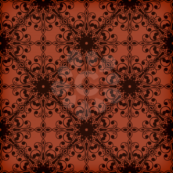Vector seamless red floral  pattern, transparency effects and gradient mesh applied