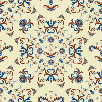 vector seamless floral pattern, seamless pattern in swatch menu