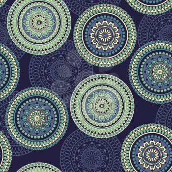 Vector Seamless Pattern rounded ornament, fully editable eps 10 file with clipping mask and seamless pattern in swatch menu