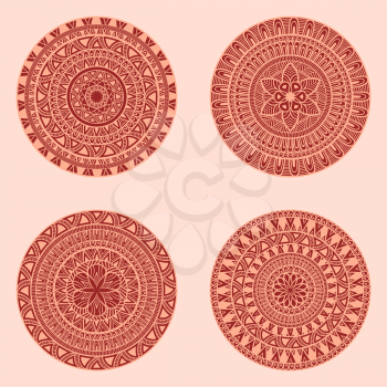 4 Vector Hand Drawn Doodle Mandalas, all brushes included, you can create your own pattern
