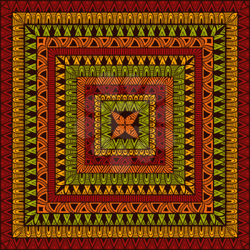 Vector  Square Ethnic Pattern, all brushes included, you can create your own pattern