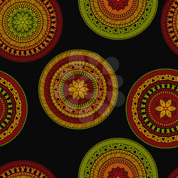 Vector Seamless Pattern with Circles, fully editable eps 10 file with clipping mask and seamless pattern in swatch menu