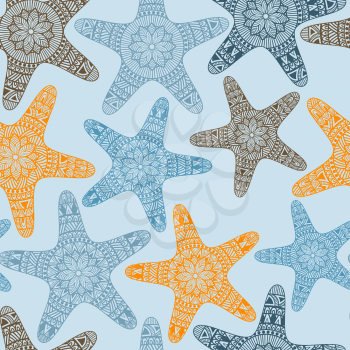Vector Seamless Pattern with Doodle Stars, fully editable  eps 10 file with clipping mask and seamless pattern in swatch menu, stars can be used separatele