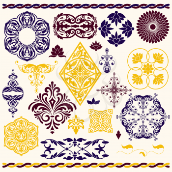 vector set of floral design elements