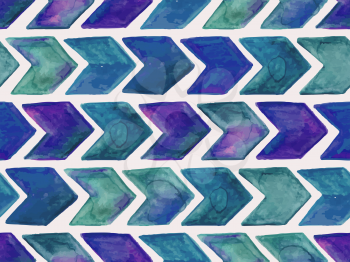 Vector Seamless Watercolor Geometric  Pattern with Arrows