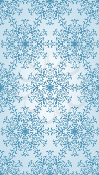 Vector Seamless Pattern with Blue Snowflakes, fully editable eps 10 file with seamless pattern in swatch menu