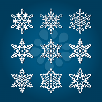 9 White Snowflakes