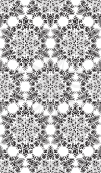 Vector Seamless Pattern with Floral Rounded Mandala 