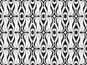 Vector Seamless Black and White Pattern Background