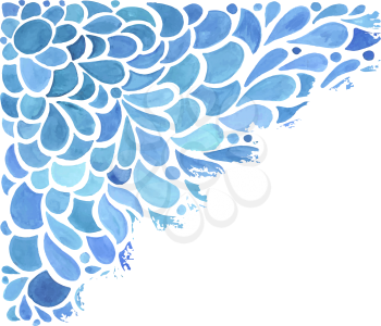 Vector Watercolor Blue Floral Pattern