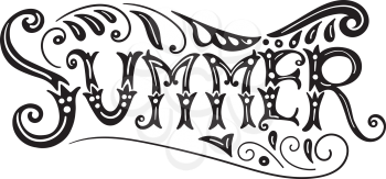 Vector Summer Lettering with Swirls