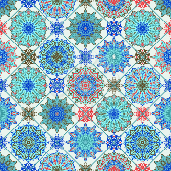 Vector Moroccan Seamless Pattern. Floral Spring or  Summer Wallpaper