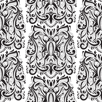 Vector Seamless Floral Pattern with bugs. Vintage style