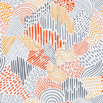 Vector Seamless  Abstract Pattern  with bright elements