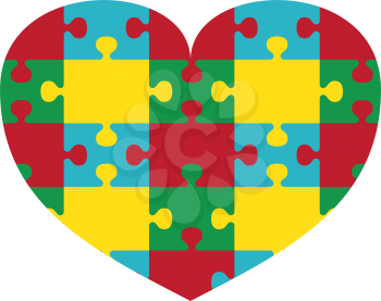 Autism Awareness Print. Puzzle Heart