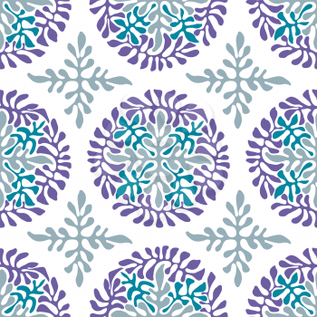 Vector Seamless Christmas Pattern with winter snowflakes