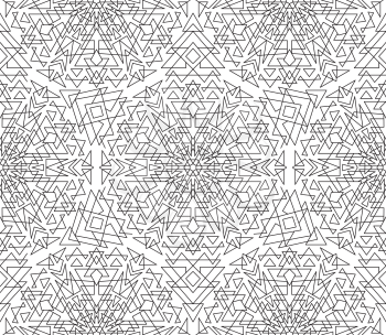 Vector Seamless Geometric Ornamental Pattern. Colouring Page
