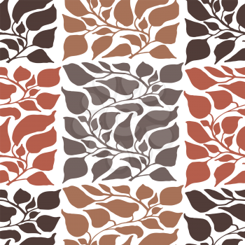 Vector Seamless Floral Wallpaper, square leaves composition