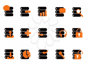 Royalty Free Clipart Image of Database Icons