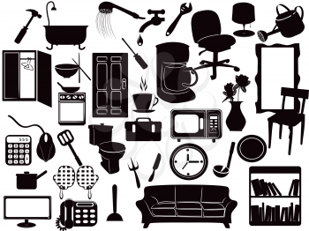 Royalty Free Clipart Image of Furniture Icons