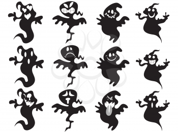 Royalty Free Clipart Image of Halloween Ghosts