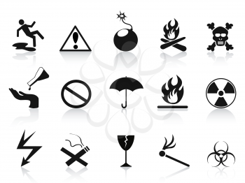 Royalty Free Clipart Image of Warning Icons