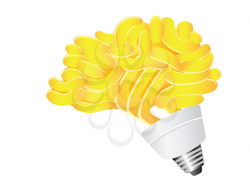 Royalty Free Clipart Image of a Brain Light Bulb