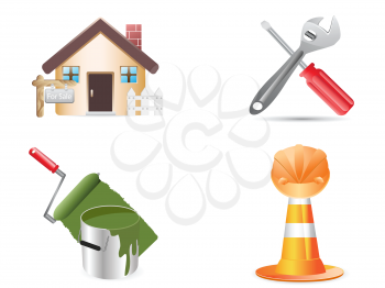 Royalty Free Clipart Image of Building and Construction Icons
