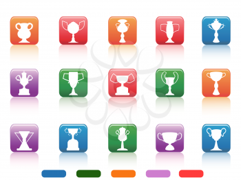 Royalty Free Clipart Image of Trophy Icons