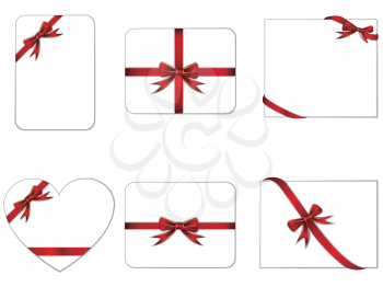 Royalty Free Clipart Image of Cards With Ribbons