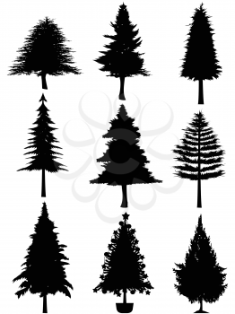 Royalty Free Clipart Image of Christmas Trees