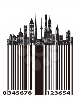 Royalty Free Clipart Image of a City Bar Code