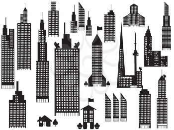 Royalty Free Clipart Image of City Buildings