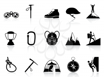 Royalty Free Clipart Image of Mountain Climbing Icons