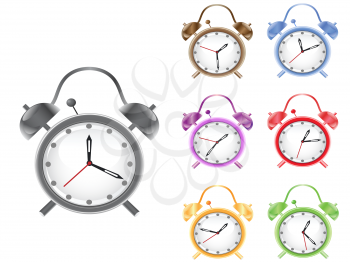 Royalty Free Clipart Image of Alarm Clocks