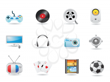 Royalty Free Clipart Image of Entertainment Icons