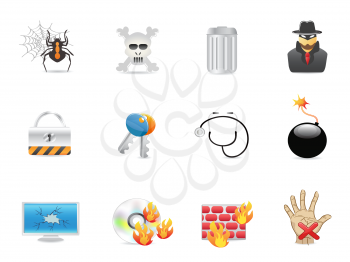 Royalty Free Clipart Image of Computer Security Icons