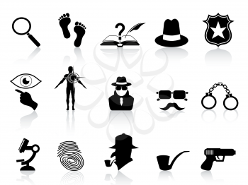 Royalty Free Clipart Image of Detective Icons