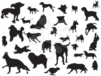 Royalty Free Clipart Image of Dog Silhouettes