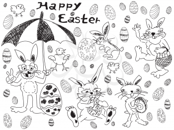 Royalty Free Clipart Image of Easter Drawings