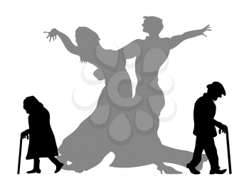 Royalty Free Clipart Image of Dancing People