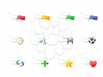 Royalty Free Clipart Image of Email Icons