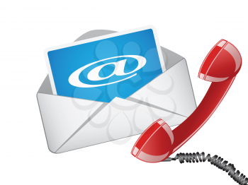 Royalty Free Clipart Image of an Email Icon and Telephone