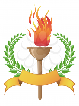 Royalty Free Photo of a Torch With Banner